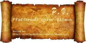 Pfaffenbüchler Vilmos névjegykártya